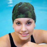 yanfind Swimming Cap Airplane Trees Aerial Forest Alpine Trees Elastic,suitable for long and short hair
