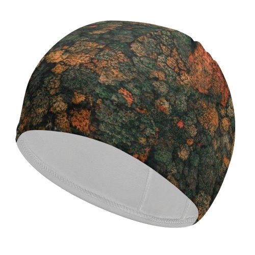 yanfind Swimming Cap Clay Banks Autumn Trees Forest Aerial Birds  Trees Elastic,suitable for long and short hair