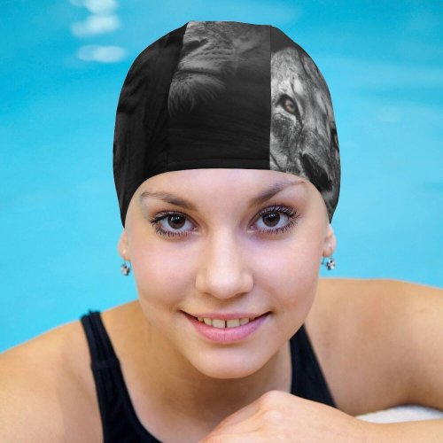 yanfind Swimming Cap Randy Rodriguez Black Dark Lioness  Wild Elastic,suitable for long and short hair
