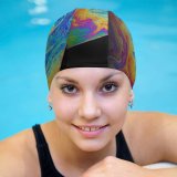 yanfind Swimming Cap Daniel Olah Space Black Dark Planet Astronomy Outer Space Colorful Elastic,suitable for long and short hair