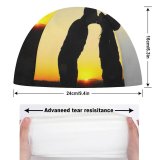 yanfind Swimming Cap Love Kissing Couple Silhouette Romantic Evening Sky Sunset Clear Horizon Together Lovers Elastic,suitable for long and short hair