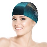 yanfind Swimming Cap Eberhard Grossgasteiger Dark Forest Tall Trees Woods Lake Reflection Landscape Scenery Elastic,suitable for long and short hair