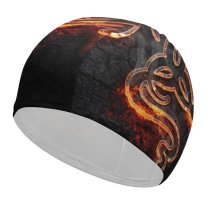 yanfind Swimming Cap Dark Forged Razer Fire Elastic,suitable for long and short hair