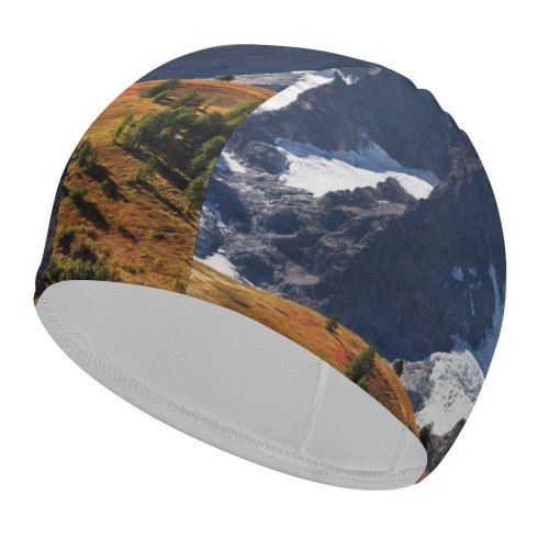 yanfind Swimming Cap Sven Muller Meije Mountains Alps Landscape Elastic,suitable for long and short hair