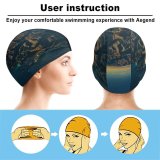 yanfind Swimming Cap Big Sur Mountains Golden Hour Sunset Evening MacOS California Elastic,suitable for long and short hair