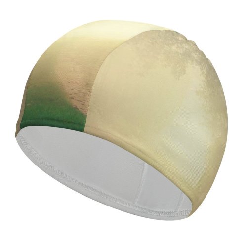 yanfind Swimming Cap Johannes Plenio Forest Path Foggy Morning Light Fall Mist Elastic,suitable for long and short hair