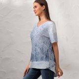 yanfind V Neck T-shirt for Women Christmas Amsterdam Landscape Snow Wallpapers Outdoors Tree Scenery Stock Free Road Summer Top  Short Sleeve Casual Loose