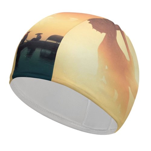 yanfind Swimming Cap Thiago Garcia Fantasy  Boats Planet Surreal Elastic,suitable for long and short hair