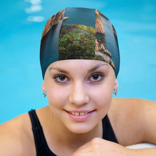 yanfind Swimming Cap Tonnara Di Scopello Historical Beach Seascape Ancient Rocks Italy Elastic,suitable for long and short hair