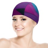 yanfind Swimming Cap David Becker Architecture Purple Building Geometrical Exterior Elastic,suitable for long and short hair