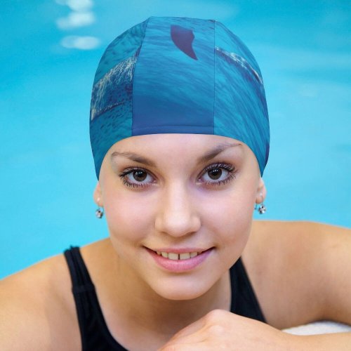 yanfind Swimming Cap Dolphins Underwater Under Sea Aqua Elastic,suitable for long and short hair