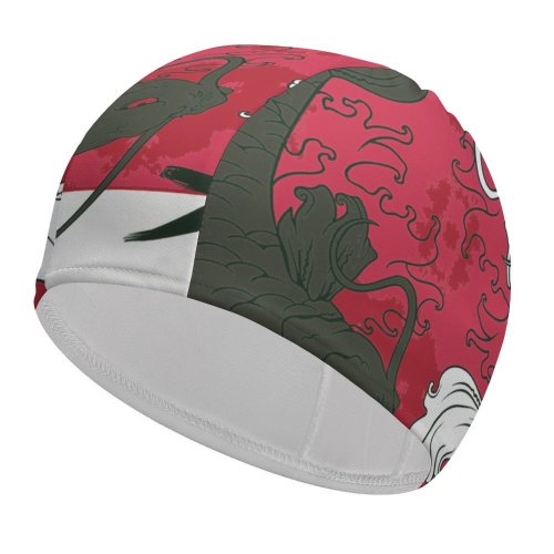 yanfind Swimming Cap Coy,japan,fish,koi,carp,japanese,pond,zen,nature,chinese,water,red,swim,exotic Elastic,suitable for long and short hair