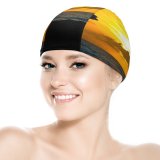 yanfind Swimming Cap Love Couple Romantic Kiss Sunset Silhouette Beach Dawn Mood Elastic,suitable for long and short hair