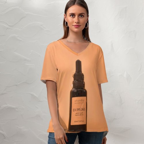 yanfind V Neck T-shirt for Women Bottle Botanicals Oil Public Athens Wallpapers Plant Made Beauty Prunis Treatment Summer Top  Short Sleeve Casual Loose