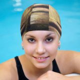 yanfind Swimming Cap Dorothe Wooden Stairs Forest Jungle Trees Sunlight Wooden Planks Elastic,suitable for long and short hair