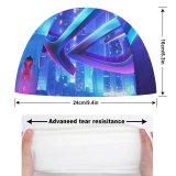 yanfind Swimming Cap Technology Republic Gamers ASUS ROG Cityscape Neon Elastic,suitable for long and short hair