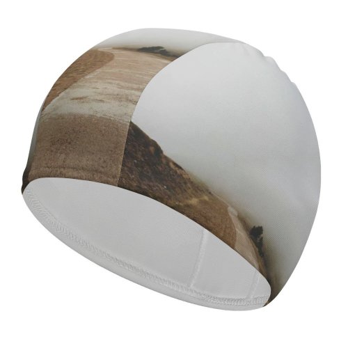 yanfind Swimming Cap Turó Images Del Path Fog Muddy Spain Trail Mist Landscape Hilly Barcelona Elastic,suitable for long and short hair