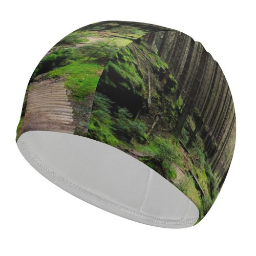 yanfind Swimming Cap Saxon Switzerland National Park Forest Light Elastic,suitable for long and short hair