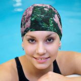 yanfind Swimming Cap Jerry Wang Flowers Cherry  Leaves Spring Beautiful Greenery Elastic,suitable for long and short hair
