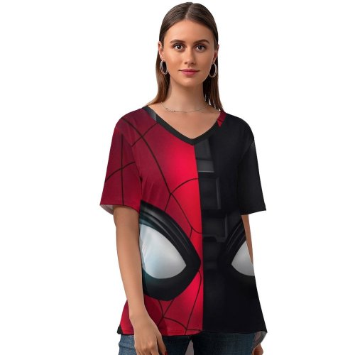 yanfind V Neck T-shirt for Women Far From Home Summer Top  Short Sleeve Casual Loose