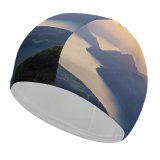 yanfind Swimming Cap Dominic Kamp Lake Lucerne Landscape Mountains Sunset Switzerland Elastic,suitable for long and short hair