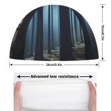 yanfind Swimming Cap Hmetosche Dark Forest Woods Night Time Dark Tall Trees Haunted Mystery Elastic,suitable for long and short hair
