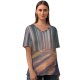 yanfind V Neck T-shirt for Women Hmetosche Autumn Forest Fallen Leaves Fog Sun Light Trees Woods Summer Top  Short Sleeve Casual Loose