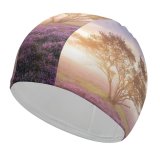 yanfind Swimming Cap Gerard Spring Sunrise Bloom Purple Flowers Heath Elastic,suitable for long and short hair