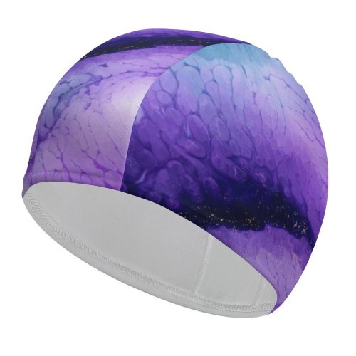 yanfind Swimming Cap Robert Kohlhuber Abstract Liquid Art Pearl Purple Flowering Fluid Elastic,suitable for long and short hair