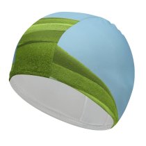 yanfind Swimming Cap Landscape Grass Field Clear Sky Microsoft Pro X Elastic,suitable for long and short hair
