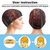 yanfind Swimming Cap Hmetosche Forest Road Trees Woods Sunset Autumn Forest Dawn Pathway Scenic Elastic,suitable for long and short hair