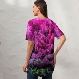 yanfind V Neck T-shirt for Women Joe DeSousa Ornamental Kale Leaves Ornamental Cabbage Plant Summer Top  Short Sleeve Casual Loose