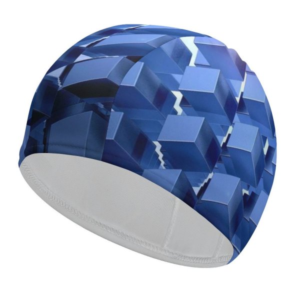 yanfind Swimming Cap PIRO Graphics CGI Cubes Architecture Elastic,suitable for long and short hair
