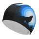 yanfind Swimming Cap Suryapraveen Dark Minimal Wolf Howling Silhouette Elastic,suitable for long and short hair