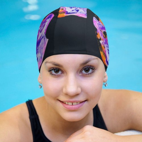 yanfind Swimming Cap Rus Khasanov Technology Minimal iPhone Liquid Art Elastic,suitable for long and short hair