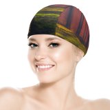 yanfind Swimming Cap Hmetosche  Rays Forest Grass Woods Tall Trees Sunny Elastic,suitable for long and short hair