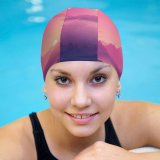 yanfind Swimming Cap Coyle Lakeside Sky Sunset Minimal Art Gradient Landscape Scenic Panorama Elastic,suitable for long and short hair