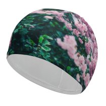 yanfind Swimming Cap Jerry Wang Flowers Cherry  Leaves Spring Beautiful Greenery Elastic,suitable for long and short hair
