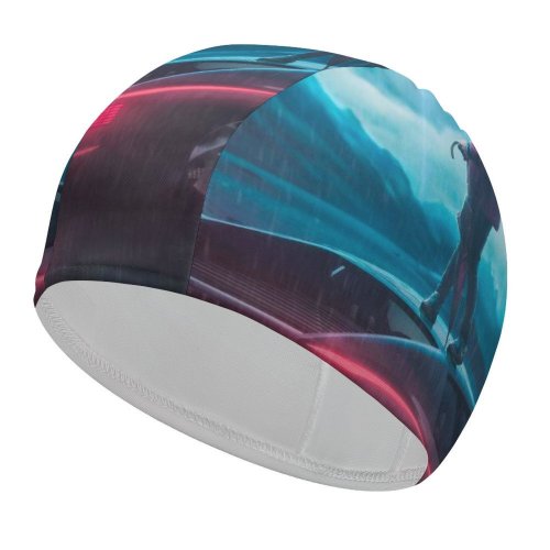 yanfind Swimming Cap Vitaliy Art Sci Fi Spaceship Alien Flying Saucer UFO Elastic,suitable for long and short hair
