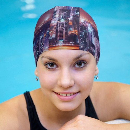 yanfind Swimming Cap Daniel Zacatenco Dubai City United Arab Emirates City Cityscape Night Time City Elastic,suitable for long and short hair