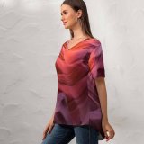 yanfind V Neck T-shirt for Women Philippe Clairo Lower Antelope Canyon Arizona Summer Top  Short Sleeve Casual Loose