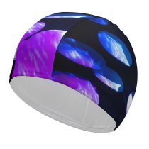yanfind Swimming Cap William Warby Abstract Dark Stands Purple Elastic,suitable for long and short hair