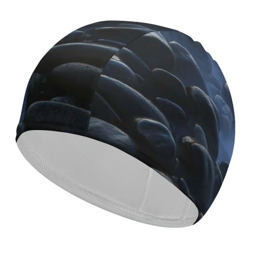yanfind Swimming Cap Stones Pebbles Seashore Foggy Mist Dark Elastic,suitable for long and short hair