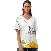 yanfind V Neck T-shirt for Women Prince Pal Celebrations Independence India August Th Tricolor Indian Flag Summer Top  Short Sleeve Casual Loose