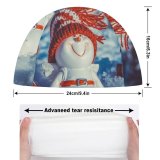 yanfind Swimming Cap Celebrations Christmas Cute Snowman Snow Covered Winter Decoration Elastic,suitable for long and short hair