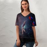 yanfind V Neck T-shirt for Women Quotes Get from Darkness You Popular Inspirational Summer Top  Short Sleeve Casual Loose