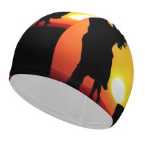 yanfind Swimming Cap Love Couple Romantic Kiss Sunset Silhouette Car Together Elastic,suitable for long and short hair