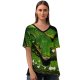 yanfind V Neck T-shirt for Women Black Dark Tree Python Snake Python Drops Dark Summer Top  Short Sleeve Casual Loose