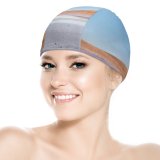 yanfind Swimming Cap Landscape Grass Field Glacial Lake Clear Sky Microsoft Pro X Elastic,suitable for long and short hair