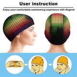 yanfind Swimming Cap Technology Dark Colorful Abstract Elastic,suitable for long and short hair